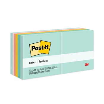 PRODUCTS | Post-it Notes 654-AST 3 in. x 3 in. Original Pads in Beachside Cafe Collection Colors (12 Pads/Pack)