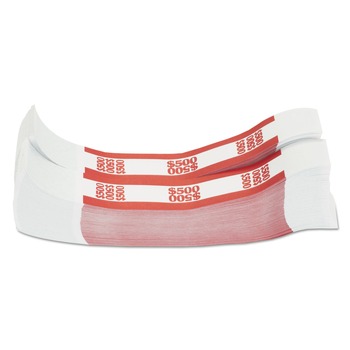 Pap-R Products 400500 500 Dollar in 5 Dollar Bills Currency Straps - Red (1000/Pack)