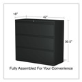 Office Filing Cabinets & Shelves | Alera 25505 42 in. x 18.63 in. x 40.25 in. 3 Legal/Letter/A4/A5 Size Lateral File Drawers - Black image number 8
