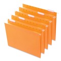 File Folders | Universal UNV14122 1/5-Cut Tab, Deluxe Bright Color Hanging File Folders - Letter Size, Orange (25/Box) image number 2