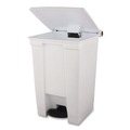 Trash & Waste Bins | Rubbermaid Commercial FG614400WHT 12 Gallon Indoor Utility Step-On Plastic Waste Container - White image number 3