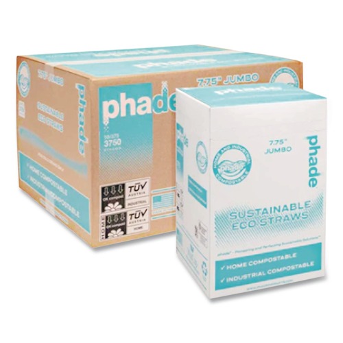 Cutlery | phade 511167 7.75 in. PHA Wrapped Marine Biodegradable Straws - Ocean Blue (3750/Carton) image number 0