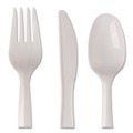 Cutlery | Dixie CMP26C Mediumweight Polypropylene Cutlery Fork/Knife/Teaspoon Plastic White (250/Carton) image number 2