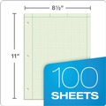 Notebooks & Pads | TOPS 35500 8.5 in. x 11 in. (5 sq/in., 1 sq/in.) Cross-Section Quadrille Rule Engineering Computation Pads - Green Cover (100 Sheets/Pad) image number 1