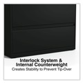 Office Filing Cabinets & Shelves | Alera 25497 36 in. x 18.63 in. x 67.63 in. 5 Lateral File Drawer - Legal/Letter/A4/A5 Size, Black image number 8