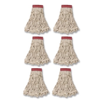 CLEANING TOOLS | Rubbermaid Commercial FGC15306WH00 Swinger Loop Large Cotton/Synthetic Wet Mop Head - White (6/Carton)