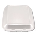 Food Trays, Containers, and Lids | Plastifar 12109 7.56 in. x 8.25 in. x 2.38 in. 3-Compartment Foam Hinged Lid Containers - White (200/Carton) image number 1