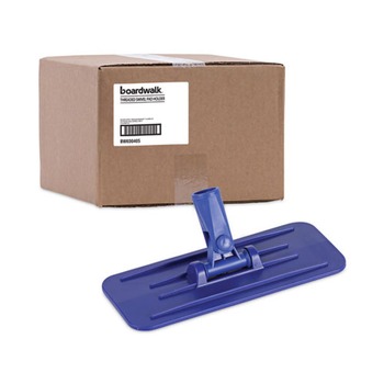 Boardwalk 528170 4 in. x 9 in. Plastic Swivel Pad Holder - Blue (12/Carton)