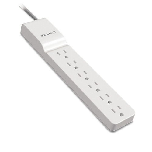 Surge Protectors | Belkin BE106000-04 720 J 6 AC Outlets 4 ft. Cord Home/Office Surge Protector - White image number 0