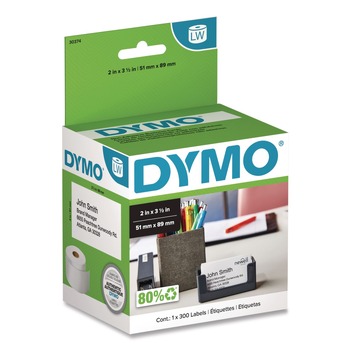 DYMO 30374 LabelWriter 2 in. x 3.5 in. Business/Appointment Cards - White (1/Box)