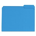 File Folders | Universal UNV16161 Reinforced 1/3-Cut Assorted Top-Tab File Folders - Letter Size, Blue (100/Box) image number 2