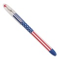 Pens | Pentel BK90USA-A 0.7 mm Fine R.S.V.P. Stars and Stripes Stick Ballpoint Pen - Black Ink, Red/White/Blue Barrel (1-Dozen) image number 3