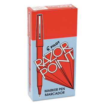JUST LAUNCHED | Pilot 11007 0.3 mm Razor Point Fine Line Porous Point Pen - Extra-Fine, Red (Dozen)