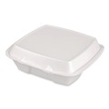 Food Trays, Containers, and Lids | Plastifar 12095 9 in. x 9 in. x 3 in. Secure Two Tab Latch Poly Bag Foam Hinged Lid Container - White (200/Carton) image number 3