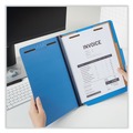 File Folders | Universal UNV10301 Bright Colored 2-Divider Letter Size Pressboard Classification Folders - Cobalt Blue (10/Box) image number 3