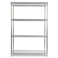 Just Launched | Alera ALESW504818SR NSF Certified Industrial 4-Shelf 48 in. x 18 in. x 72 in. Wire Shelving Kit - Silver image number 1