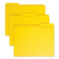 File Folders | Smead 12934 1/3-Cut Tabs Assorted Letter Size 0.75 in. Expansion Reinforced Top Tab Colored File Folders - Yellow (100/Box) image number 0