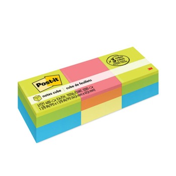  | Post-it Notes 2051-3PK 1.88 in. x 1.88 in. Mini Cubes - Green/Orange Wave Collections (400-Sheets/Cube, 3 Cubes/Pack)