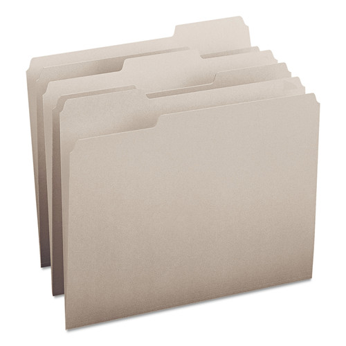 Just Launched | Smead 12343 Colored File Folders with Assorted 1/3-Cut Tab Positions - Letter, Gray (100/Box) image number 0
