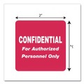 Labels | Tabbies 40570 2 in. x 2 in. CONFIDENTIAL For Authorized Personnel Only HIPAA Labels - Red (500/Roll) image number 2