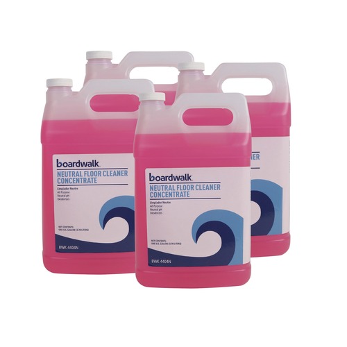 Floor Cleaners | Boardwalk 570600-41ESSN 1 Gallon Bottle Lemon Scent Neutral Floor Cleaner Concentrate (4/Carton) image number 0