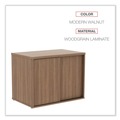 Office Filing Cabinets & Shelves | Alera ALELS593020WA Open Office Desk Series 29.5w x 19.13d x 22.78h Low Storage Cabinet Credenza - Modern Walnut image number 5