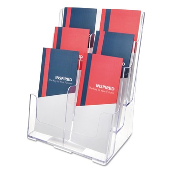 Deflecto 77401 9.63w x 6.25d x 12.63h 6-Compartment Leaflet Size DocuHolder - Clear