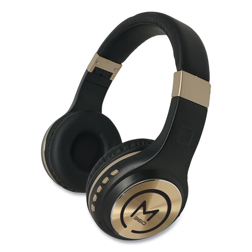 Office Electronics & Batteries | Morpheus 360 HP5500G SERENITY 3 ft. Cord Stereo Wireless Headphones with Microphone - Black/Gold image number 0
