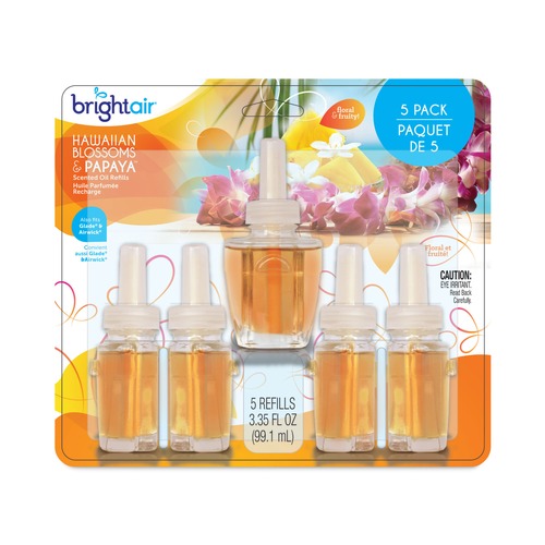 Odor Control | BRIGHT Air BRI900668 0.67 oz. Bottle Electric Scented Oil Air Freshener Refill - Hawaiian Blossoms and Papaya (5/Pack) image number 0