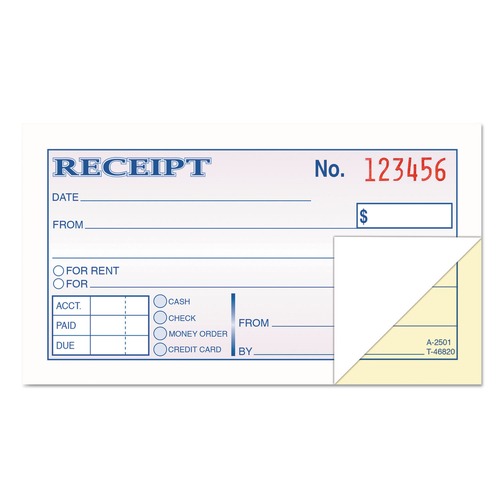 Retail Store Supplies | TOPS 46820 50 Forms Total Two-Part Carbonless 4.78 in. x 2.75 in. Money and Rent Receipt Books image number 0