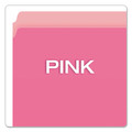 File Folders | Pendaflex 152 PIN Letter Size Straight Tabs Colored File Folders - Pink/Light Pink (100/Box) image number 3