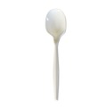 Cutlery | Boardwalk BWKSPOONMWPPIW 5.31 in. Mediumweight Wrapped Polypropylene Plastic Spoon Cutlery - White (1000/Carton) image number 1