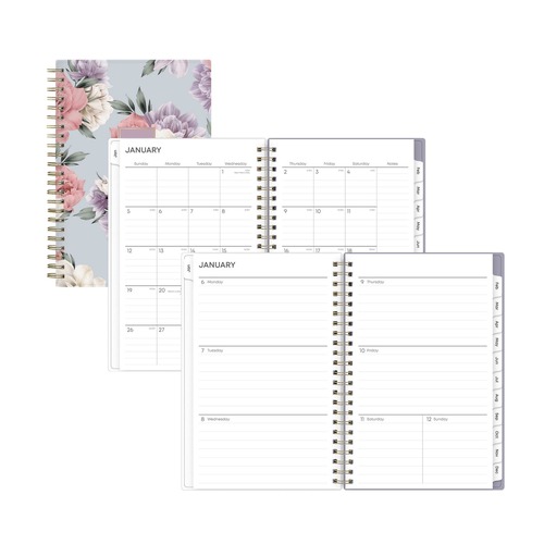 Notebooks & Pads | Blue Sky BLS143974 8 in. x 5 in. 12-Month (Jan to Dec): 2026 Tula Weekly/Monthly Planner - Floral Artwork, Purple/Pink/White Cover image number 0