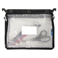 Desktop Organizers | Advantus 50904 13 in. x 9.25 in. 3-Hole Punched Expanding Zipper Pouch - Clear/Black image number 1