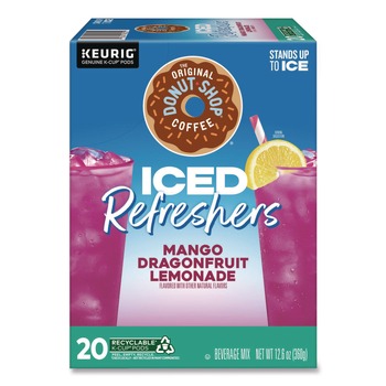 The Original Donut Shop 5000382824 ICED Refreshers K-Cup Pods - Mango Dragonfruit Lemonade (20/Box)