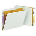 File Folders | Smead 26810 2 in. Expansion End Tab Pressboard Classification Folders with 6 SafeSHIELD Fasteners - Letter Size/Gray-Green (10/Box) image number 3