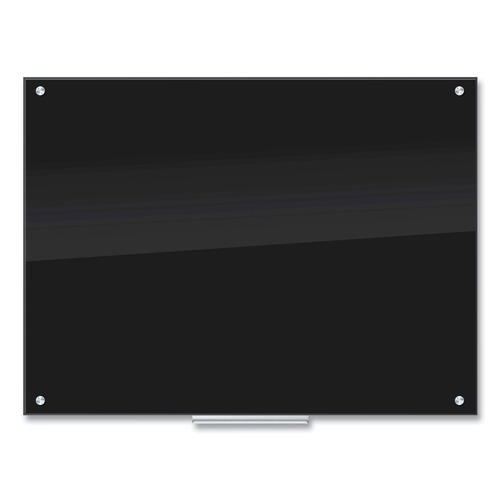 White Boards | U Brands 171U00-01 47 x 35 Glass Dry Erase Board - Black Surface image number 0