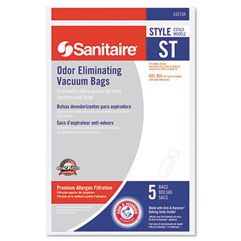 ELECTRONIC CLEANING ACCESSORIES | Sanitaire 63213B Style ST Disposable Vacuum Bags for SC600 and SC800 Series (5/Pack)