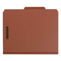 File Folders | Smead 13724 2 in. Expansion Recycled Pressboard 4-Fastener Classification Folders - Letter Size/Red Exterior (10/Box) image number 1