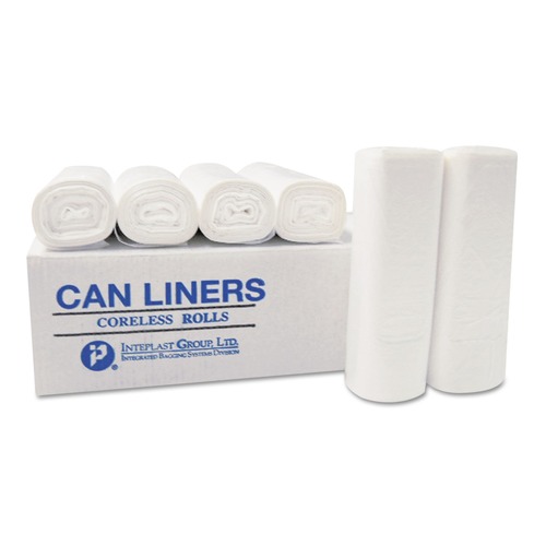 Just Launched | Inteplast Group S434812N 60 gal. 12 microns 43 in. x 48 in. High-Density Interleaved Commercial Can Liners - Clear (200/Carton) image number 0