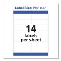 Labels | Avery 08162 1.33 in. x 4 in. Easy Peel Address Labels with Sure Feed Technology for Inkjet Printers - White (14/Sheet, 25 Sheets/Pack) image number 6