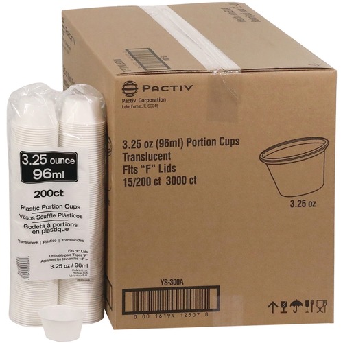 Food Trays, Containers, and Lids | Pactiv Corp. YS300A 3.25 oz. Plastic Portion Cup - Translucent (3000/Carton) image number 0