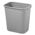 Trash & Waste Bins | Rubbermaid Commercial FG295600GRAY 7-Gallon Rectangular Deskside Wastebasket - Gray image number 2