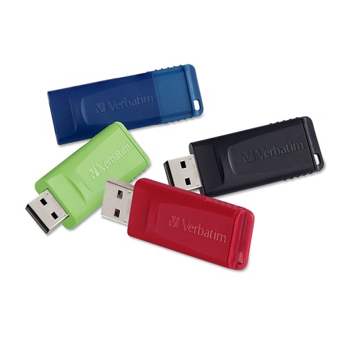 Office Electronics & Batteries | Verbatim 99123 16 GB Store 'n' Go USB Flash Drive - Assorted Colors (4/Pack) image number 0