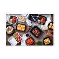 Food Trays, Containers, and Lids | Pactiv Corp. YCN808030000 EarthChoice SmartLock 8.31 in. x 8.35 in. x 3.1 in. Microwaveable MFPP 3-Compartment Hinged Lid Containers - White (200/Carton) image number 7