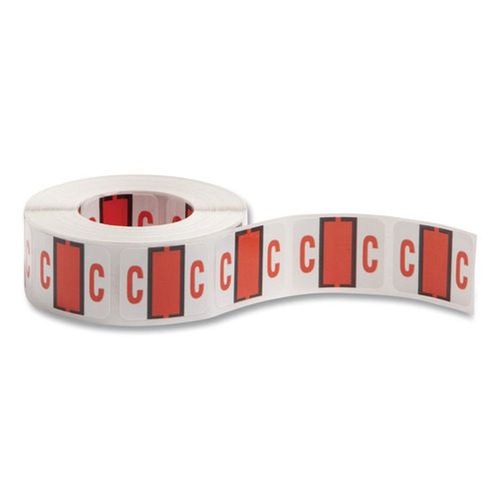 Labels | Smead 67073 1 in. x 1.25 in. C Color-Coded End Tab Filing Labels - White (500/Roll) image number 0