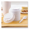  | SOLO TLP316-0007 Traveler Cappuccino Style Dome Lid for 10 oz. to 24 oz. Cups - White (100/Pack, 10 Packs/Carton) image number 6