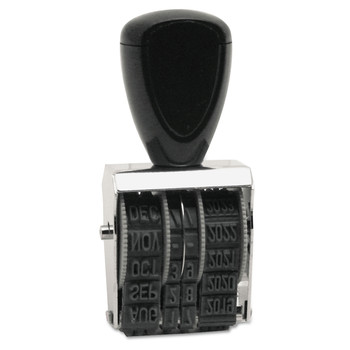 Trodat RD015 1-1/2 in. Four Band Rubber Date Stamp - Black
