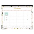 Bulletin Boards | Blue Sky BLS138198 22 in. x 17 in. 12-Month (Jan-Dec 2026) Day Designer Coming Up Roses Monthly Desk Pad Calendar - Cream/Blush Sheets image number 1