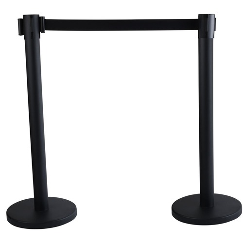 Floor Signs & Safety Signs | Tatco 16600 14 in. x 35 in. x 9 ft 6 in. Assorted Materials Economy Crowd Control - Black (2/Carton) image number 0